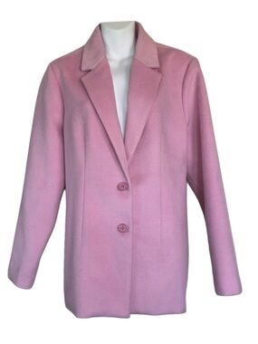BOSTON PROPER Women's Classic Soft Pink Blazer, 2 Button Front. L